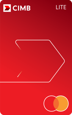 A close-up of the CIMB Lite-i Credit Card, highlighting its sleek design.