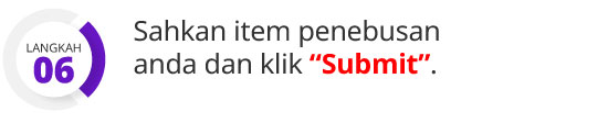 Langkah 6: Sahkan item penebusan anda dan klik "Submit".