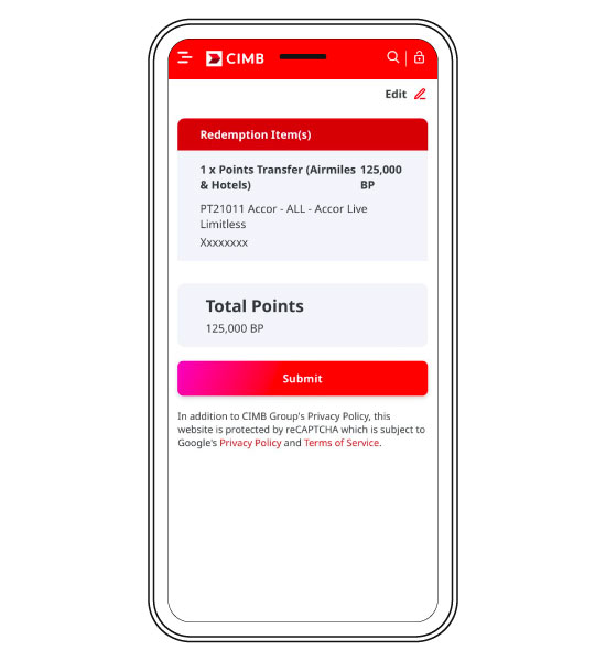 Cara menebus Mata Bonus CIMB Langkah 6