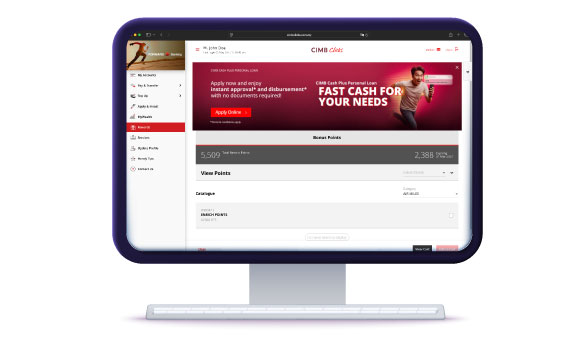 Cara menyemak Mata Bonus CIMB Langkah 3